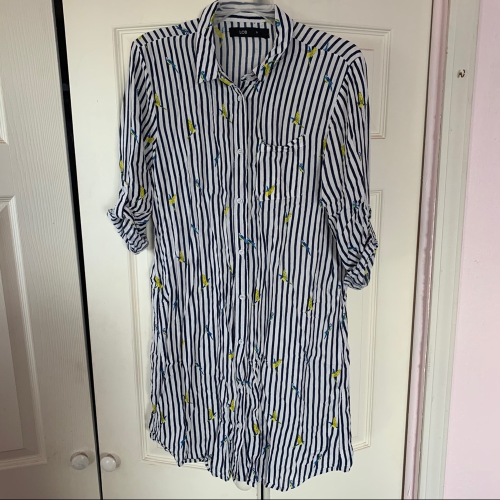 LOB Long Button Down Top